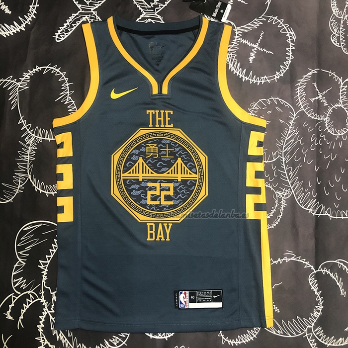 Camiseta Golden State Warriors Andrew Wiggins NO 22 Ciudad 2018-19 Azul